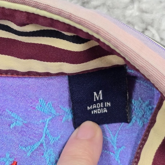 Robert Graham Shirt Mens Medium Striped Button Up Long Sleeve Flip Cuffs Office‎ - Picture 5 of 11